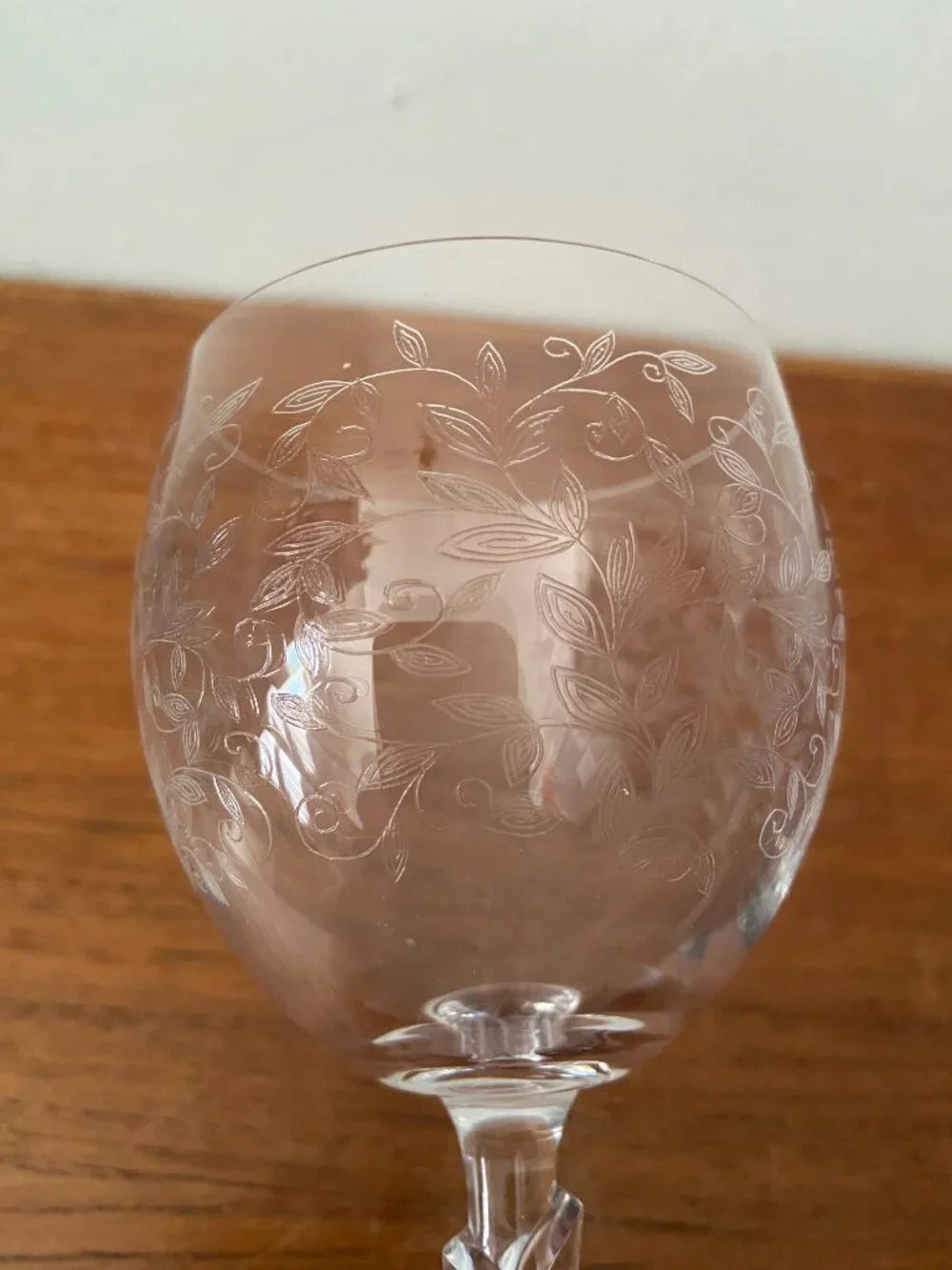 NEW Kilkenny Ireland APOLLO LEAF 240cc Crystal Wine Glasses Etched Set Of 6